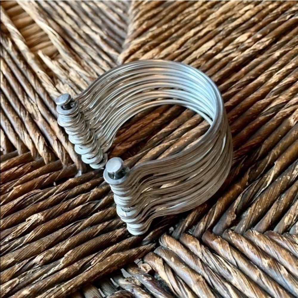 Utilitarian Silver Multi-Band Cuff - image 4